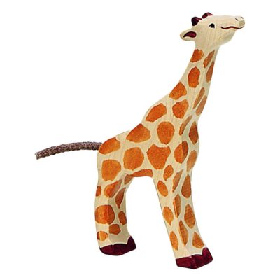 Holzfigur 'KLEINE FRESSENDE GIRAFFE' Holztiger