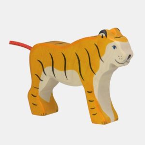 Holzfigur 'STEHENDER TIGER' Holztiger
