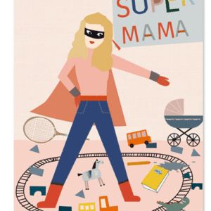 Postkarte 'SUPER MAMA'