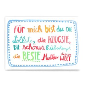 Postkarte 'BESTE MUTTER DIESER WELT' FrauOttilie