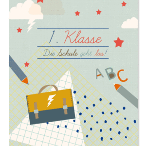 Postkarte 'Einschulung Blau'