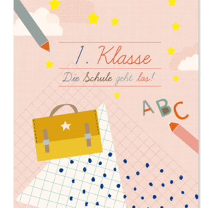 Postkarte 'Einschulung Rosa'