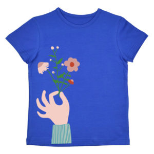 Baba-Kidswear-T-Shirt-Blumen- knallblau