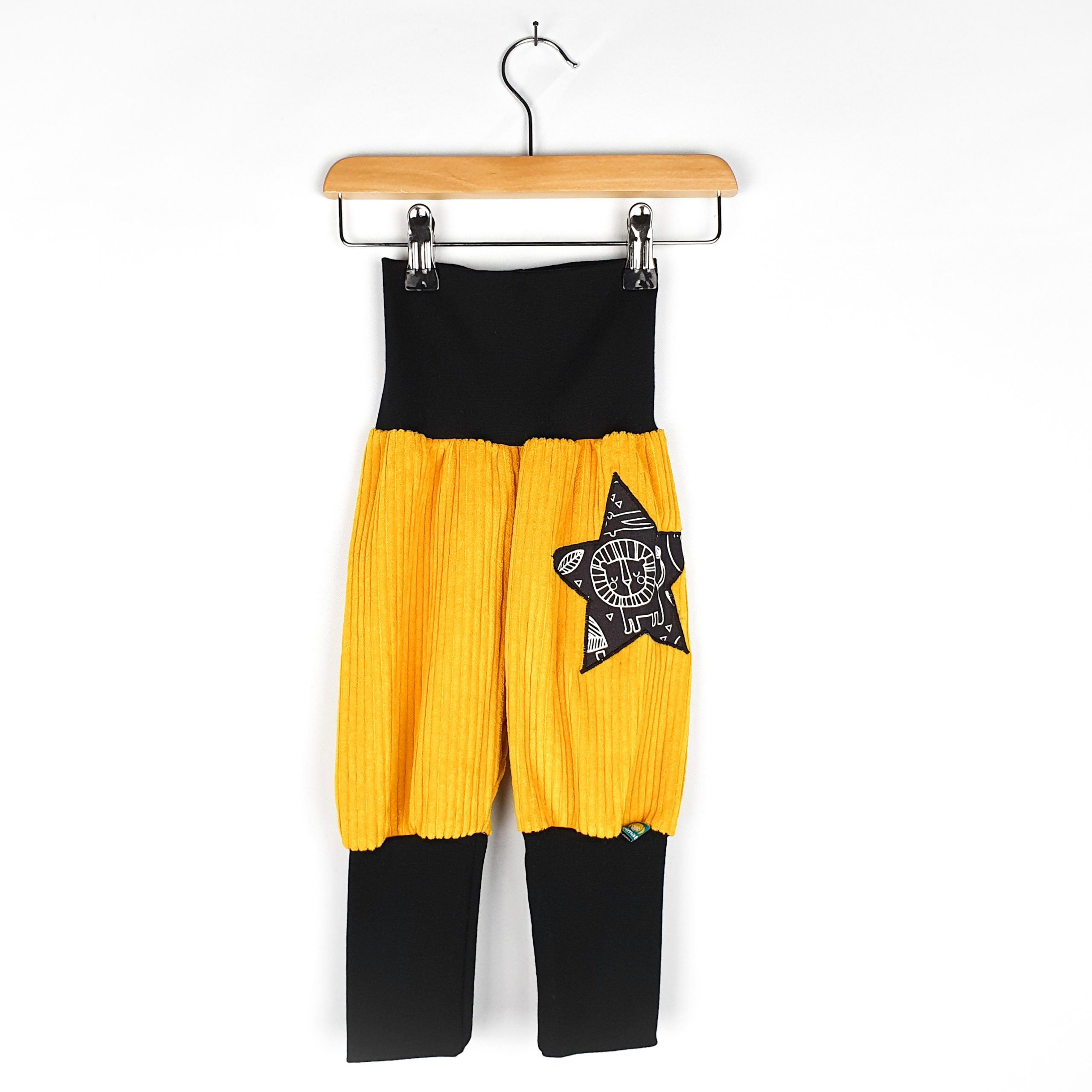Mitwachshose 'senfgelb Breitcord/mit Applikation'