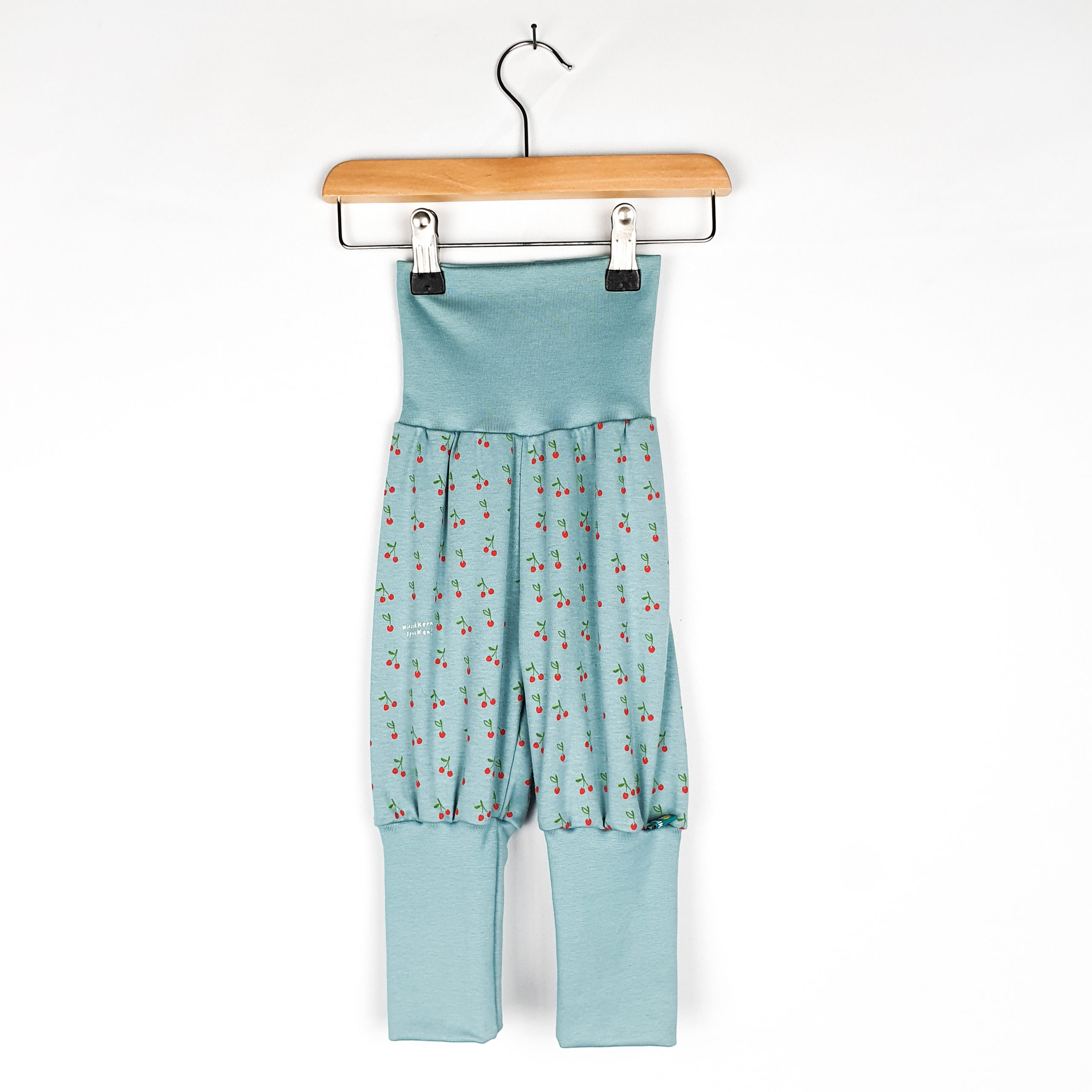 Mitwachshose 'Kirschen blaugrau Jersey/blaugrau'