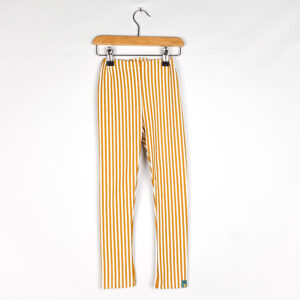 Kinderleggings 'senfgelb/weiss längs gestreift'