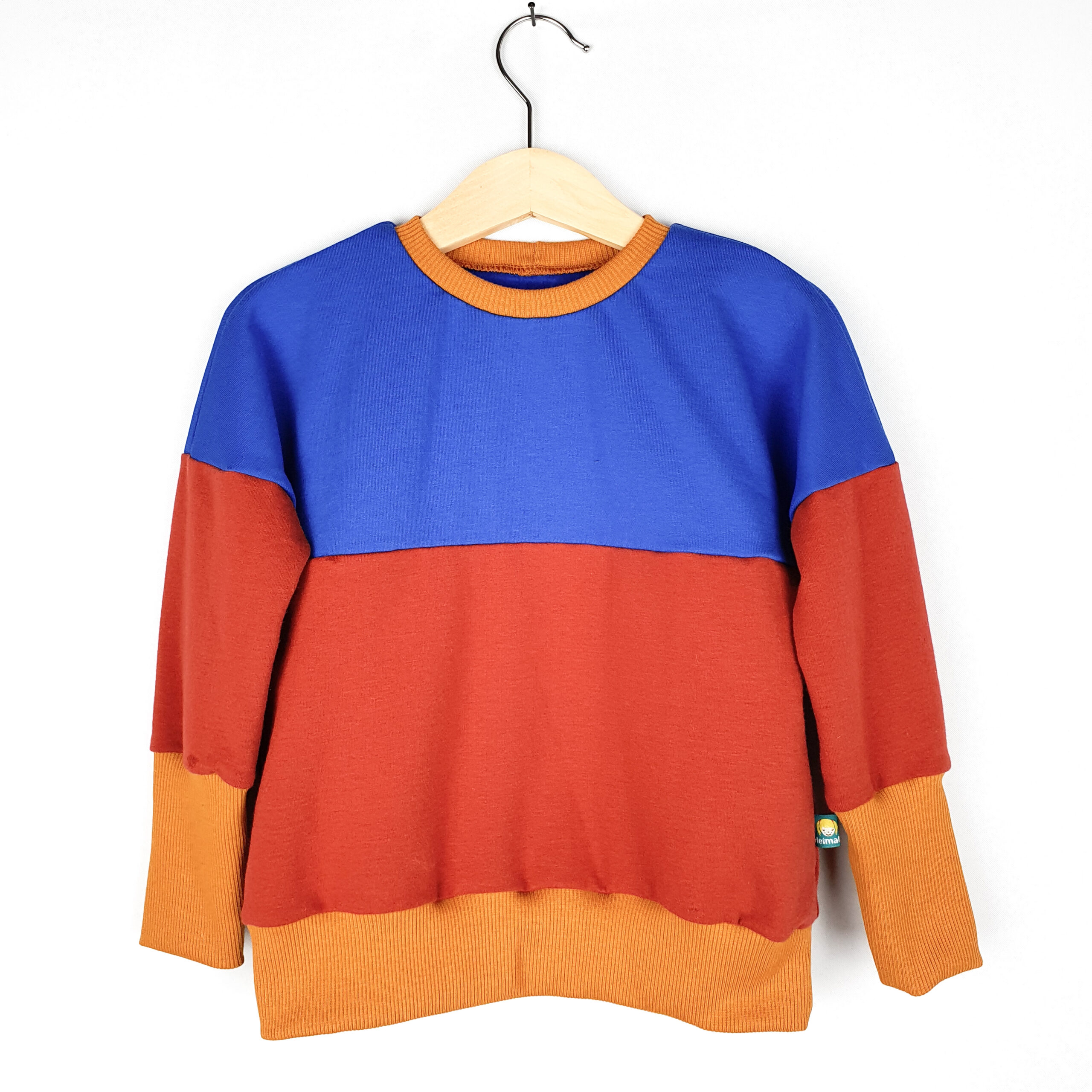Pullover für Große colourblocking knallblau/rost – Bild 2