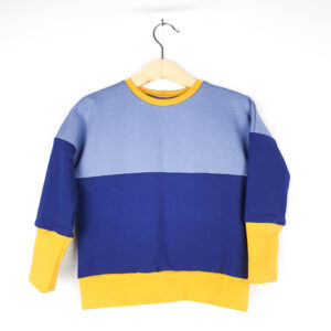 Oversize Pullover colourblocking blau/hellblau