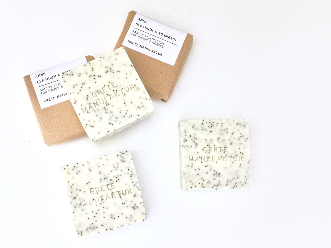 Peelingseife Anne 'Geranium & Rosmarin' GreteManufaktur