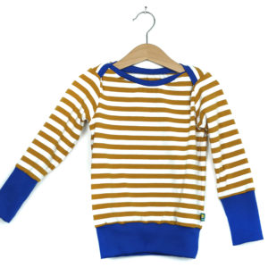 MitwachsShirt Senfgelb/Weiß breit geringel