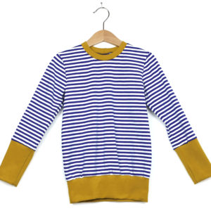 MitwachsShirt Blau/Weiß schmal geringel