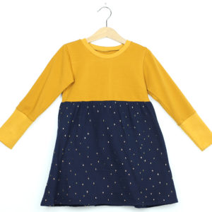Kinderkleid Kleid gold/Striche