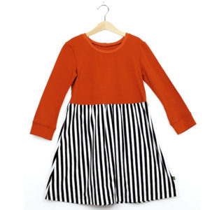 Kinderkleid Passenkleid gestreift rost schwarz weiss