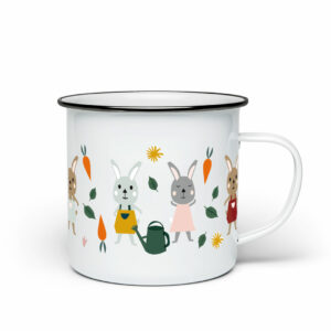 Emaille Becher 'Hasen Emaille Tasse'