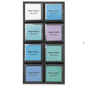 Paper Poetry Tusche-Stempelkissen Set 8 Farben aqua Mix