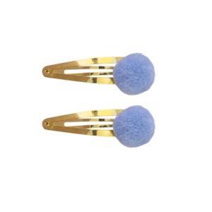 Haarspangen 'Hellblau/PomPom'