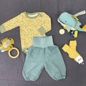 Langarm Body senf Baumwolle Katvig