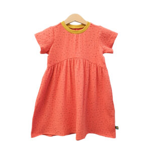 Musselinkleid lachs stippchen