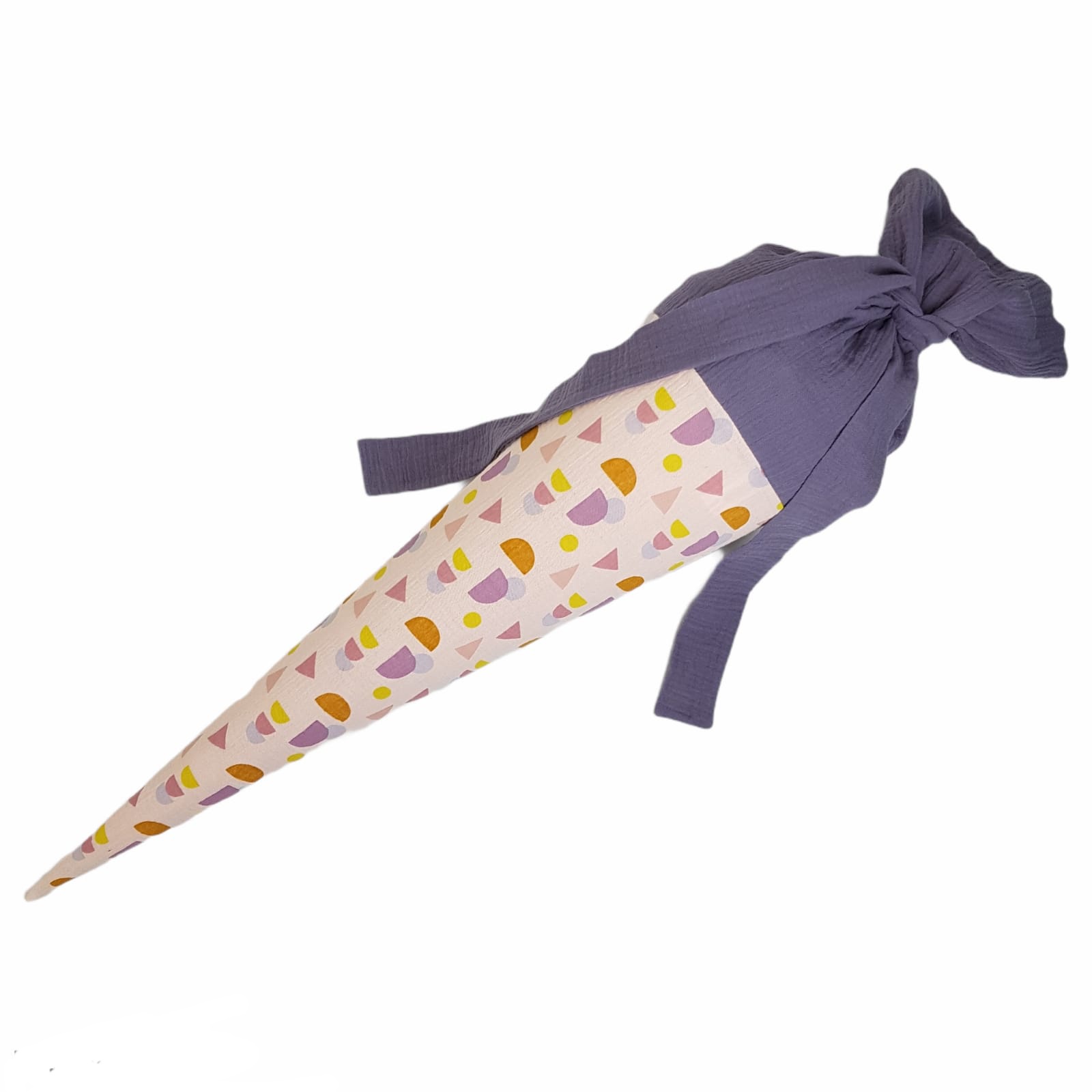 Schultüte 'Muster Musselin/ flieder Musselin'