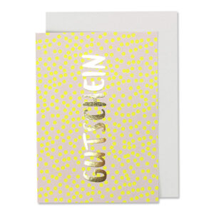 Klappkarte 'Punkte gelb, Goldprägung – Gutschein' AvaundYves