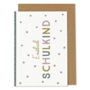 Klappkarte Pastelltöne 'Endlich Schulkind' AvaundYves