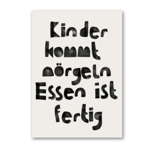 Postkarte 'Kinder kommt nörgeln, Essen ist fertig' Halfbird