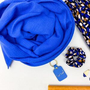 Musselintuch 'knallblau