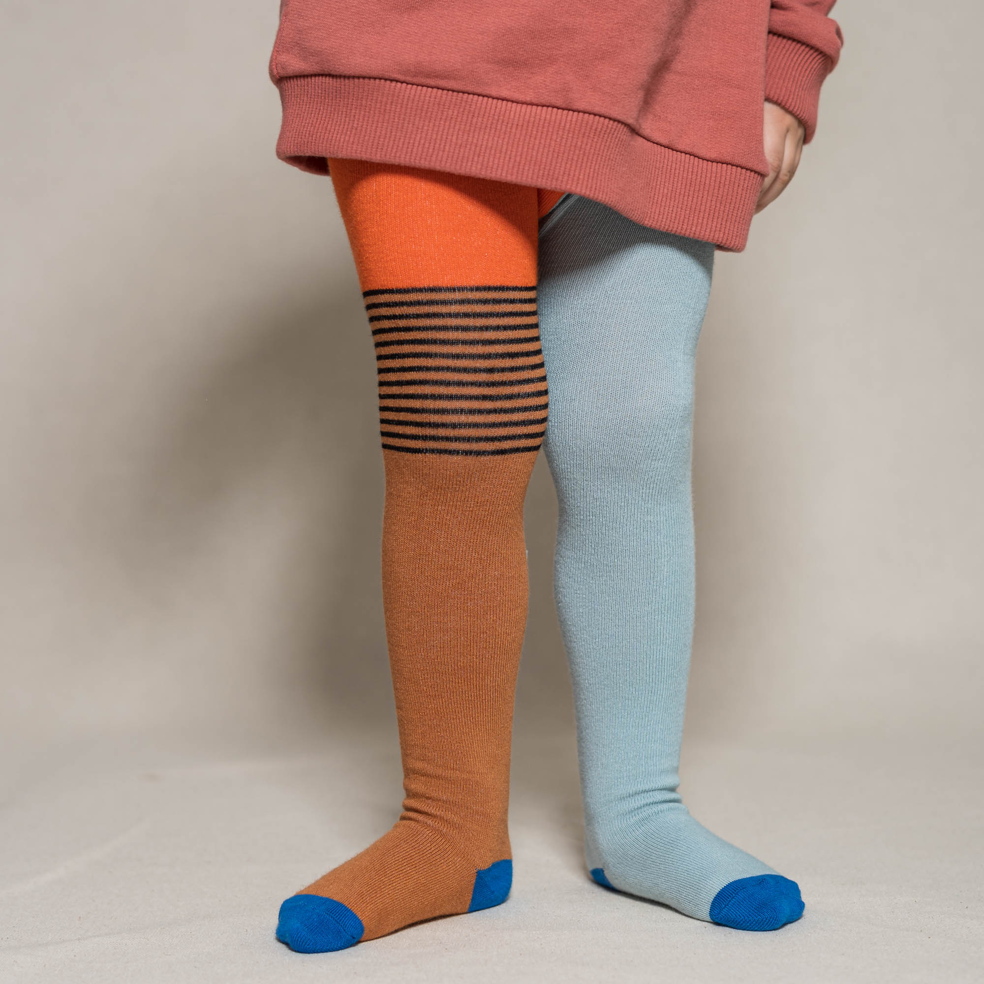 Baby-und Kinderstrumpfhose halb/halb rust