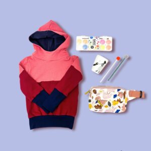 Hoody Colorblocking 'Rosa Rot'