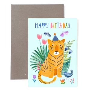 Klappkarte 'HAPPY BIRTHDAY mit Tiger'