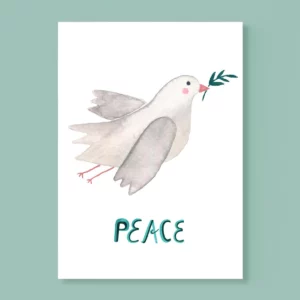 Postkarte 'PEACE mit Friedenstaube'