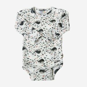 Langarm Body Wolle Seide Joha 'Walfische'