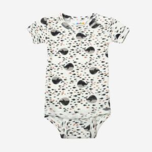 Kurzarm Body Joha 'Walfische' Wolle Seide