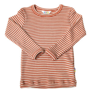 LangarmShirt Joha Wolle Seide 'Rot gestreift'