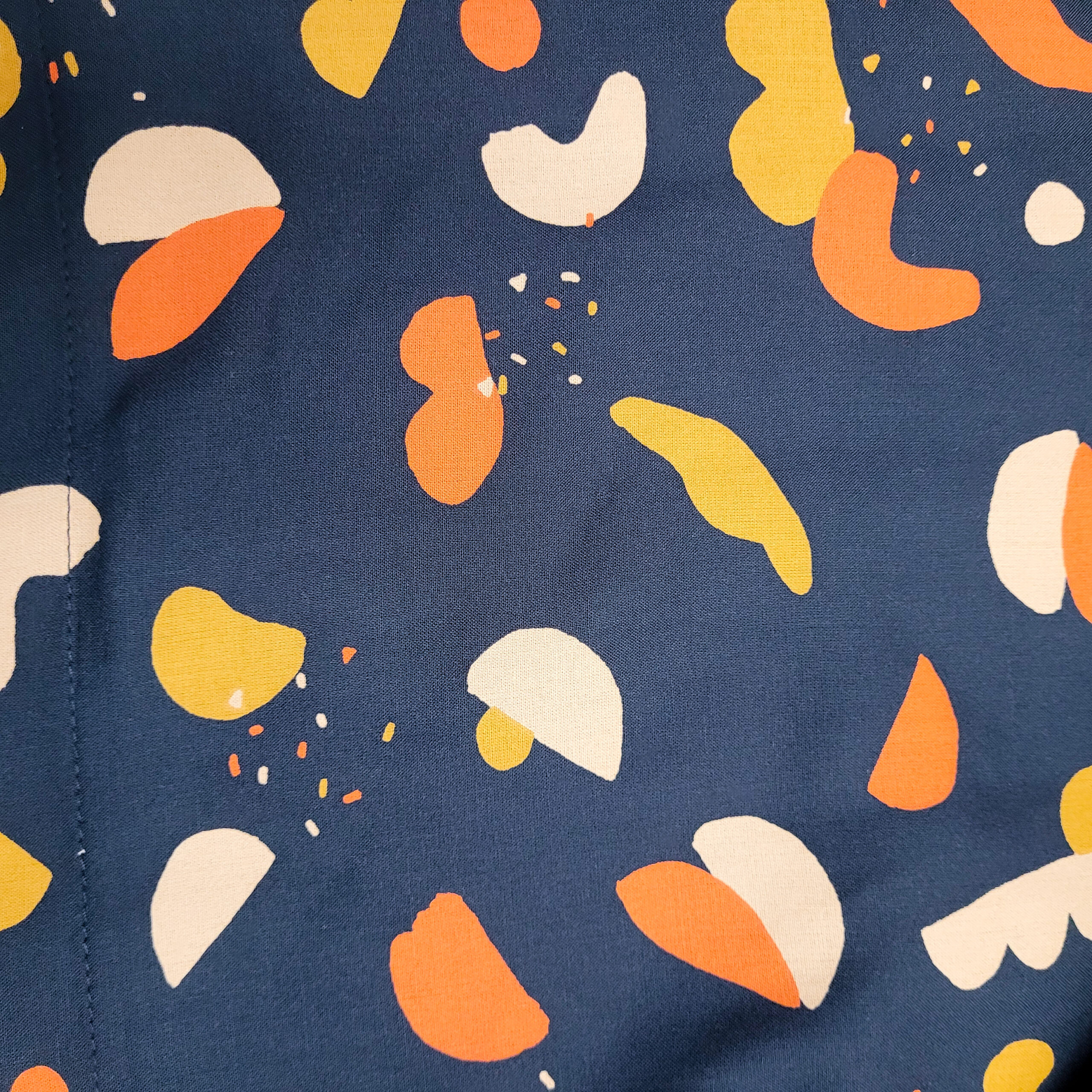 Viskoserock 'Shapes dunkelblau' Midilänge – Bild 5