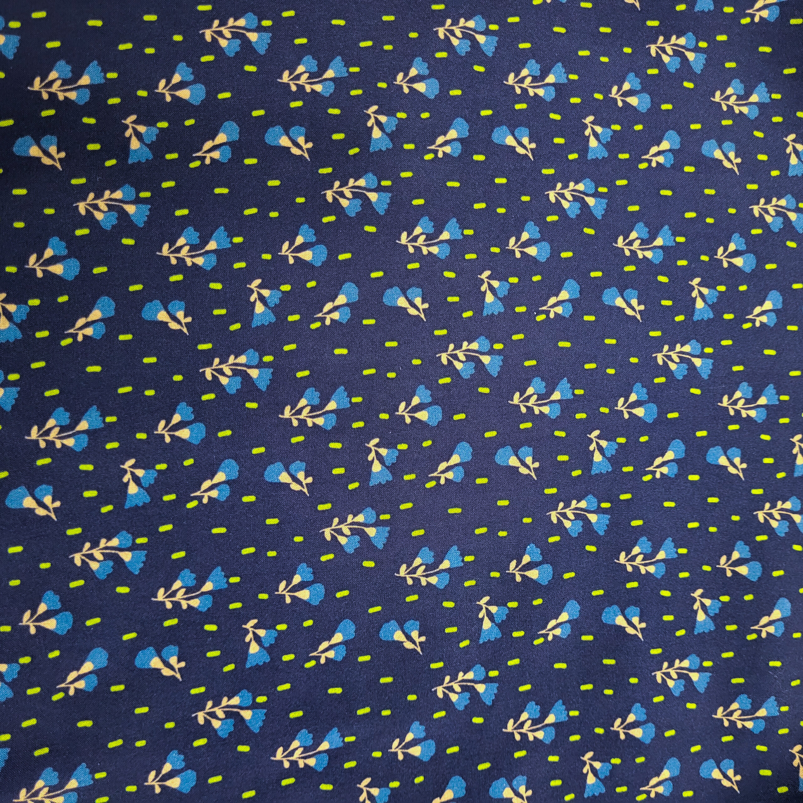 Viskoserock 'Blümchen WALTZ blau' Midilänge – Bild 2