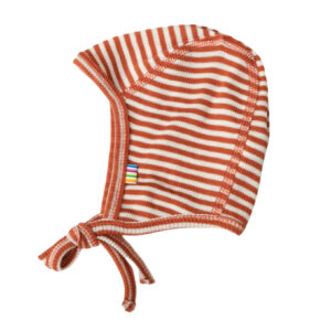 Joha Baby Mütze Wolle Seide 'Rot gestreift'