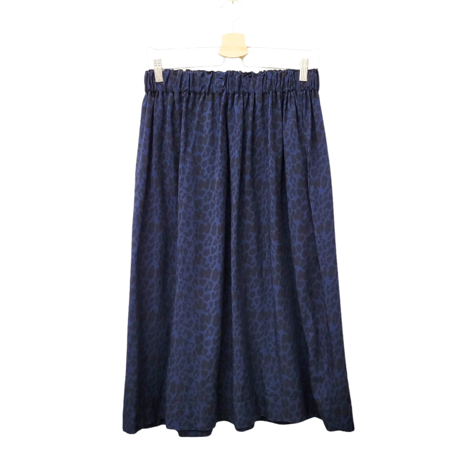 Viskoserock 'Leo blau schwarz' Midilänge