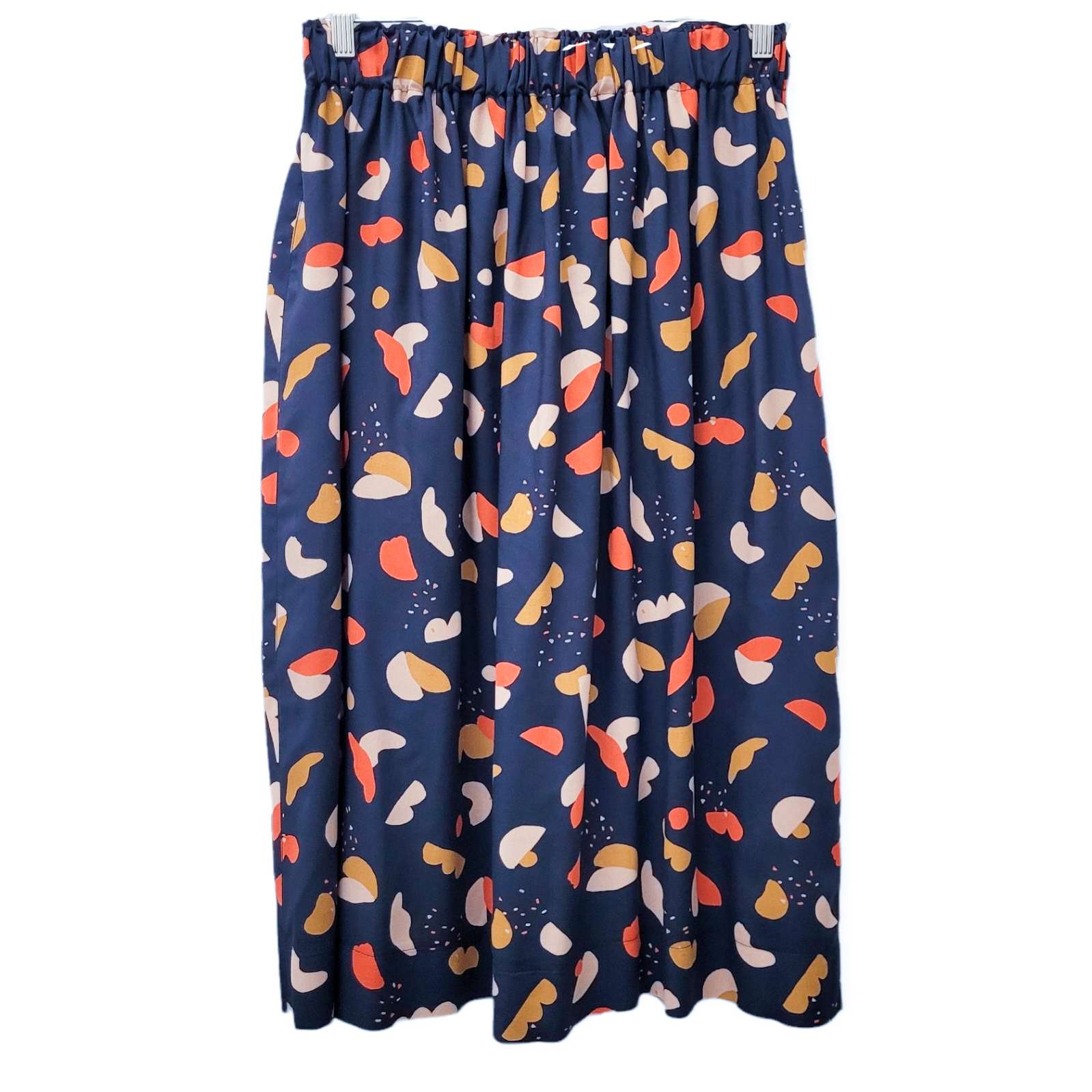 Viskoserock 'Shapes dunkelblau' Midilänge – Bild 2