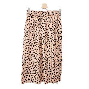 Viskoserock 'schwarze Tupfen auf lachs'