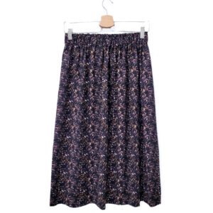 Viskoserock 'Sprenkel schwarz flieder' Midilänge