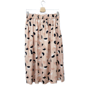 Viskoserock 'Shapes hellrosa' Midilänge