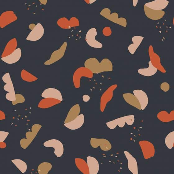 Viskoserock 'Shapes dunkelblau' Midilänge – Bild 4