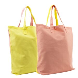 Shopper zweifarbig 'Lemon yellow / apricot'