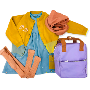 Musselinkleid türkis mit eingestickten Punkten