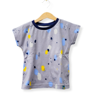 T-Shirt 'blaugrau mit gelb dunkelblauen Flecken' HeimatKinder