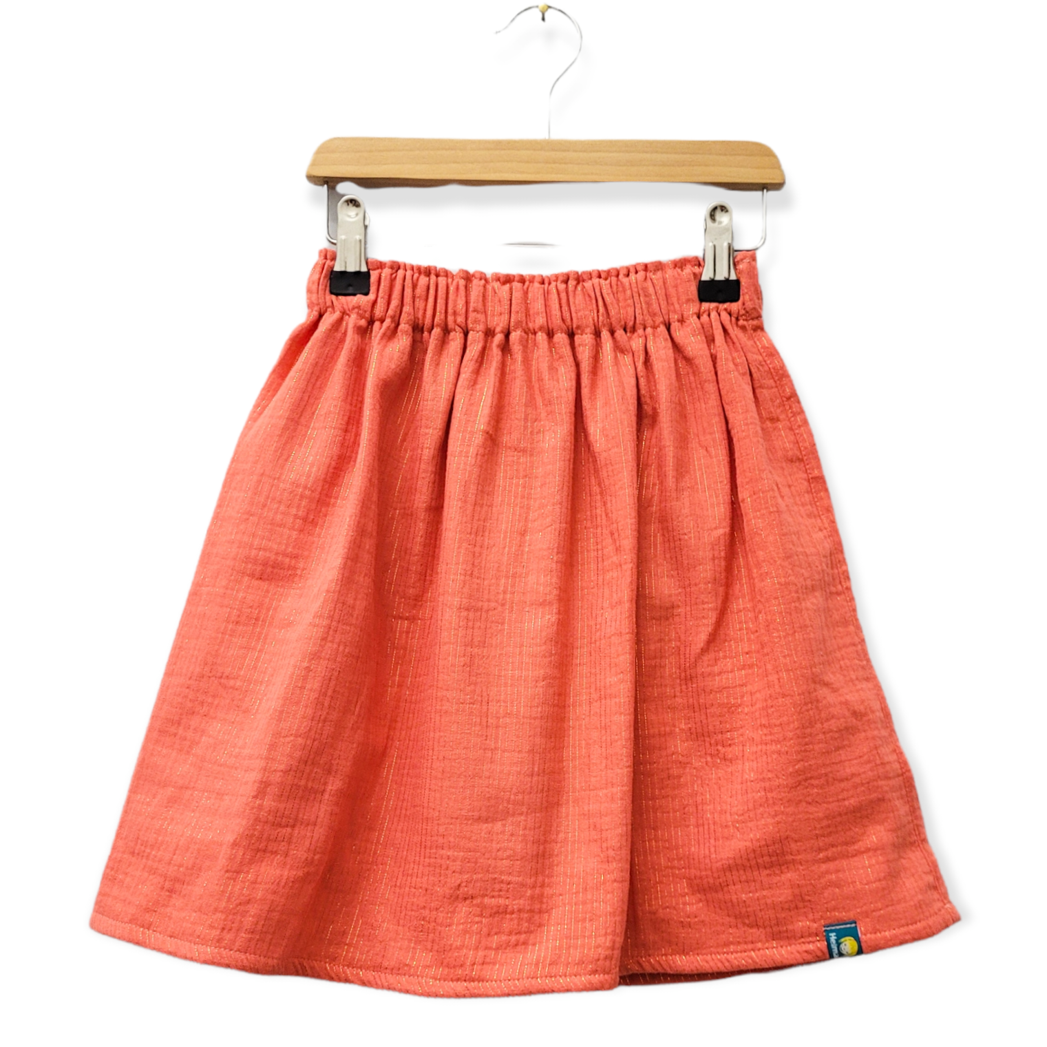 Musselinrock 'Lurexfäden koralle'