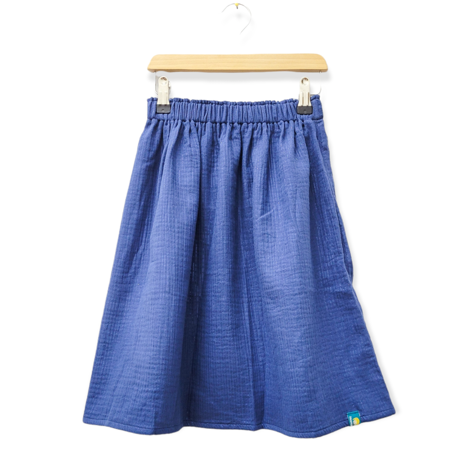 Musselinrock 'Lurexfäden blau'