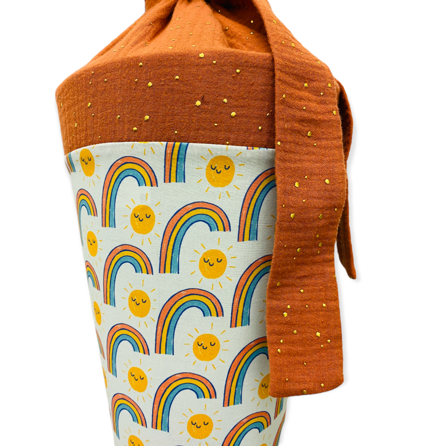 Schultüte 'Regenbogen&Sonne/rost gold Musselin' – Bild 2