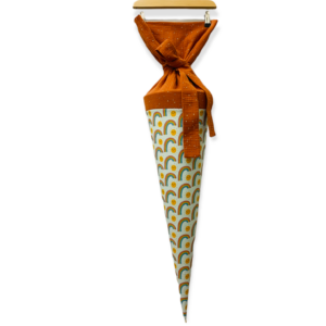 Schultüte 'Regenbogen&Sonne/rost gold Musselin'